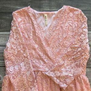 Hello Miz Maternity Dress Pink Lace Size Large